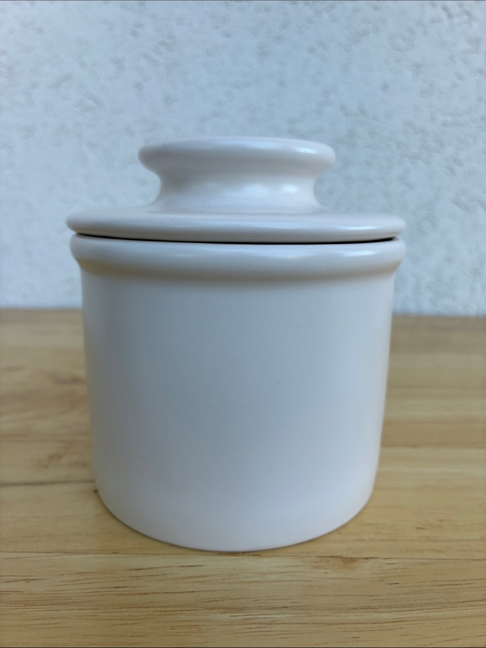 Butter Bell Crock by Trenain. Creamy white matte ceramic butter dish